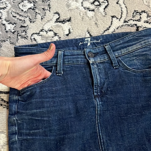 7 for all Mankind Denim short Pencil Skirt with slit size 25 made in Italy - Picture 4 of 7